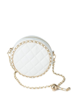 Round Quilted Crossbody Bag BA320099 Ivory
